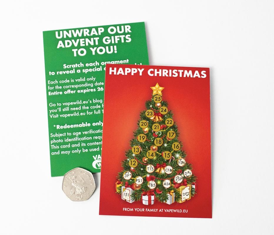 Laminated Scratch Cards with Christmas Design
