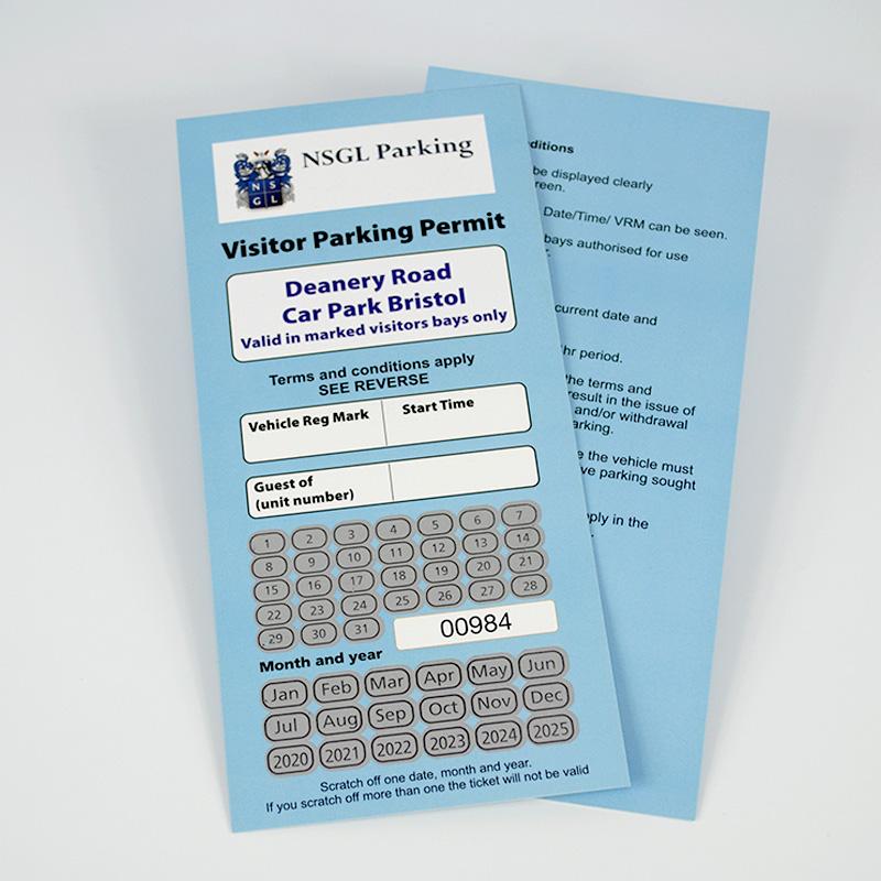 scratch card visitor parking permit