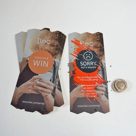 Die cut scratch cards - scratch and win for blog scratchcard information